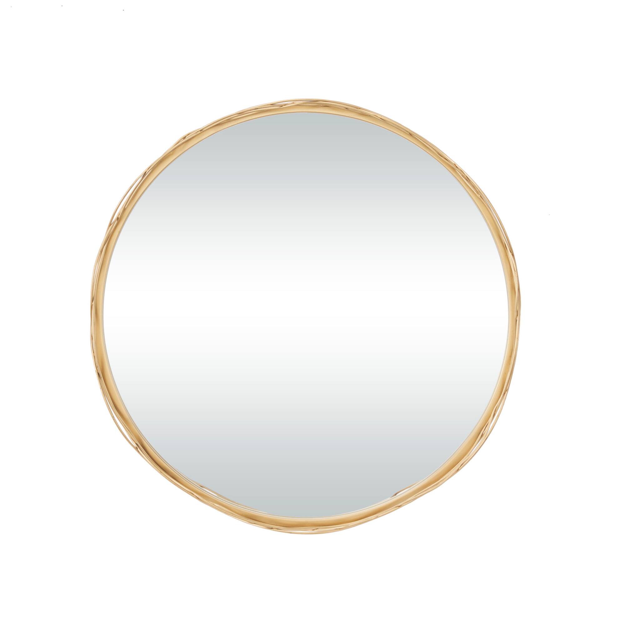 Gold Metal Glam Wall Mirror, Set of 24" x 24" x 3"